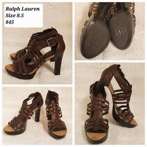 Ralph Lauren Brown Platform Sandals
